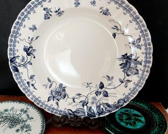 Plat de service Waldrebe Villeroy & Boch - grande assiette bleue Art nouveau Clematis 32 cm