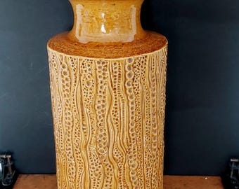 Large Carstens Tönnieshof floor vase 7648-40 - mid century West German pottery mustard yellow - excellent condition