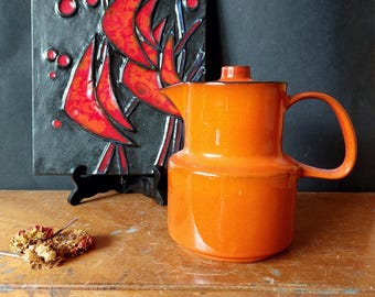 Orange Melitta Kopenhagen coffee pot - Ceracron - 70s West German ceramics
