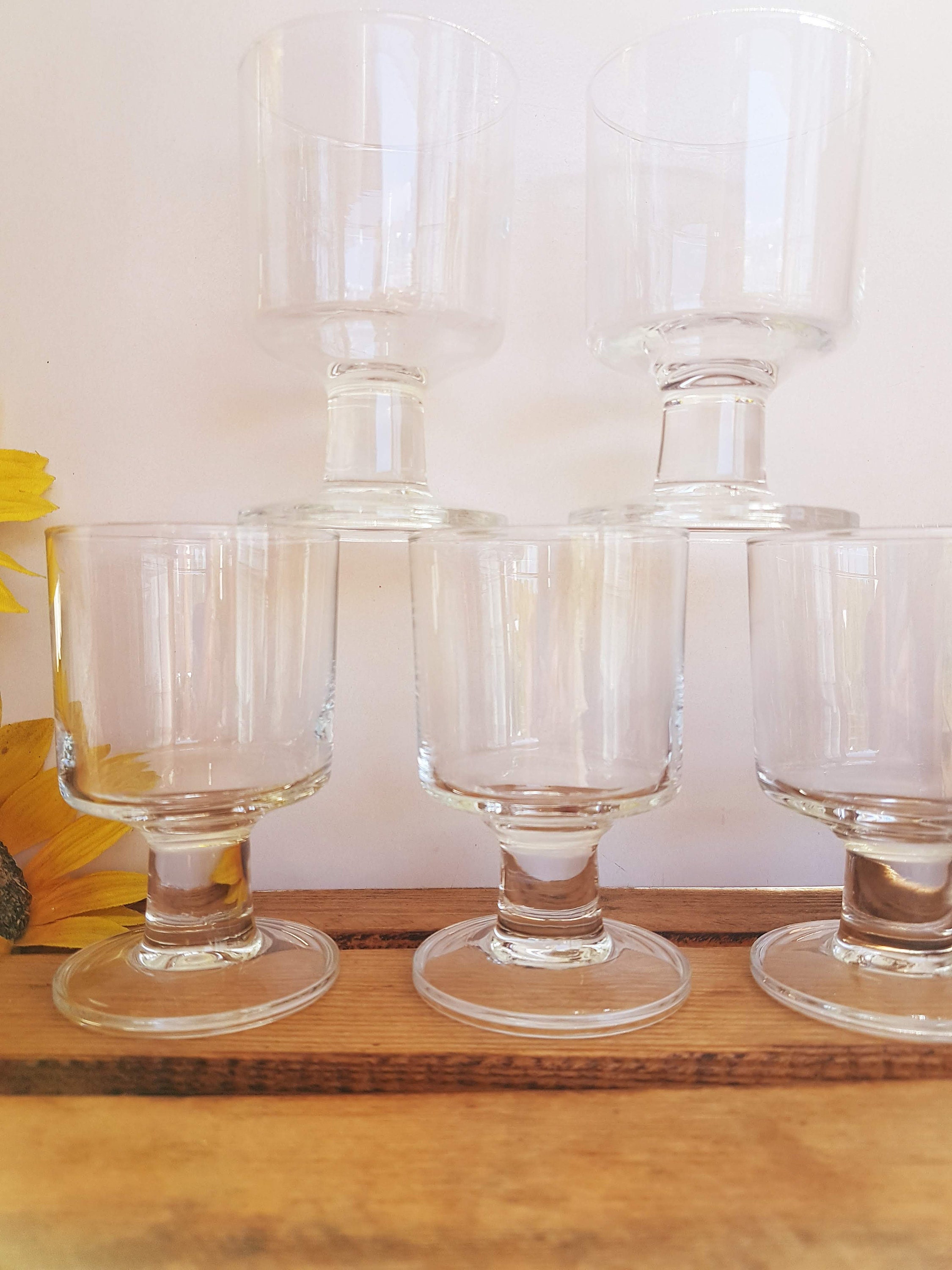 5 Beautiful Thick Stem Wine Glasses With Thick Stem 70s Etsy Australia