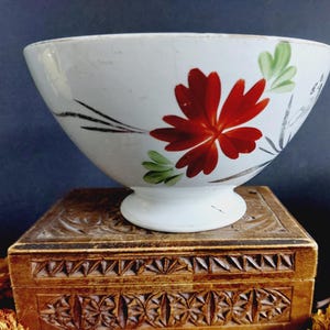 Alte französische Bol ancien - Milchkaffeeschale aus Frankreich - Souvenir-Schale im Shabby-Stil Landhausstil