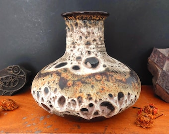 Ruscha ceramic vase 883 Fat Lava in earth tones - 1960s/1970s - 20 cm WGP vase