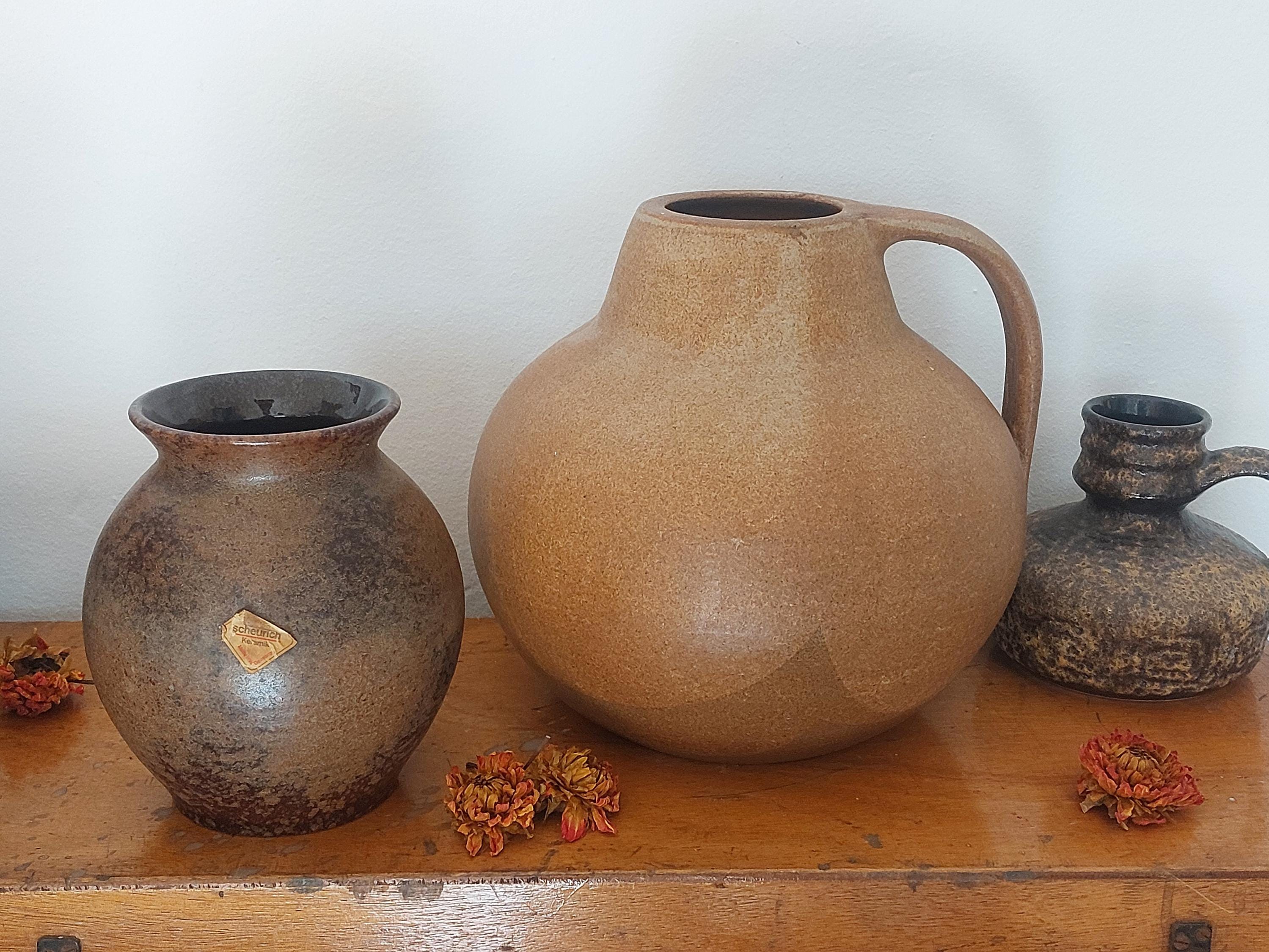 Scheurich Ceramic Vase 503-16 W. Germany Brown Ceramic Earth Tones