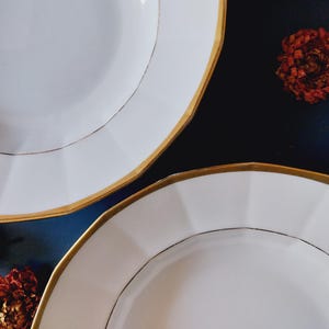 4 Fürstenberg Germany soup plates - Grecque - Ø 24.5 cm - Double gold rim