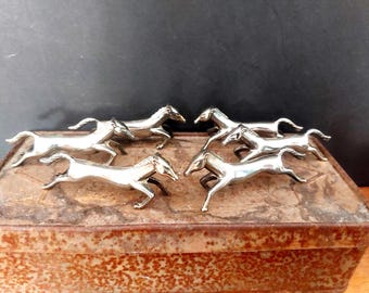 6 metal horse knife rests - whimsical decor for the festive table - party table decor
