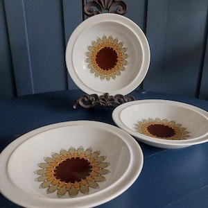 3 Thomas soup plates Artichoke 19.3 cm -  70s plates with beautiful Artischocke design