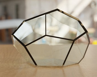 Crystal - Polygonal Glass made by Tiffany's method. PDF Printable Pattern. Stained glass. Geometric sculpture. Instructions and Template