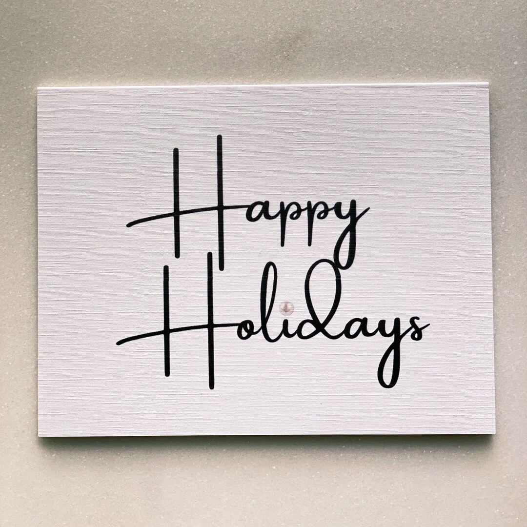 Black and White Happy Holidays Card Christmas Card - Etsy