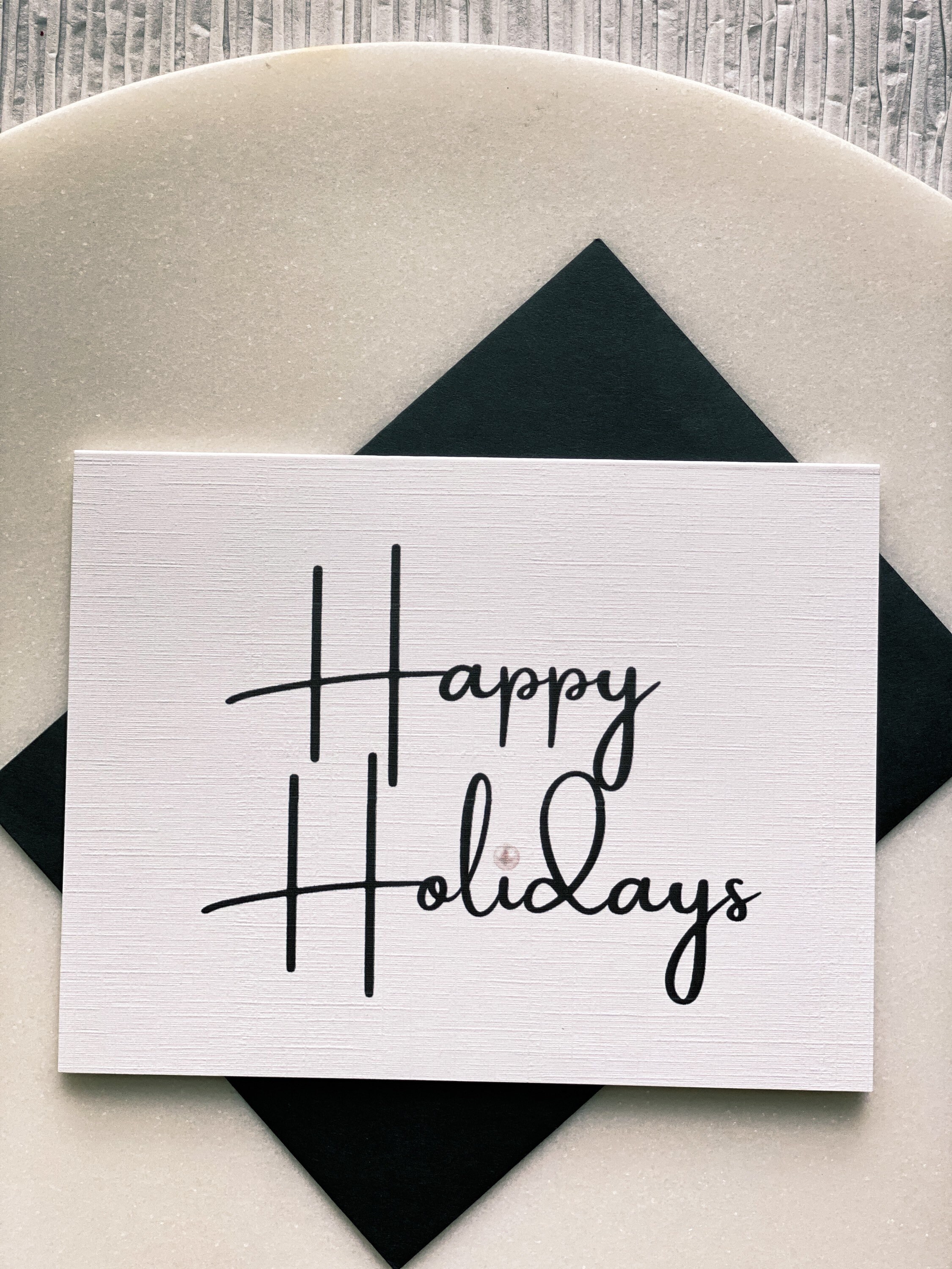 Black and White Happy Holidays Card Christmas Card - Etsy