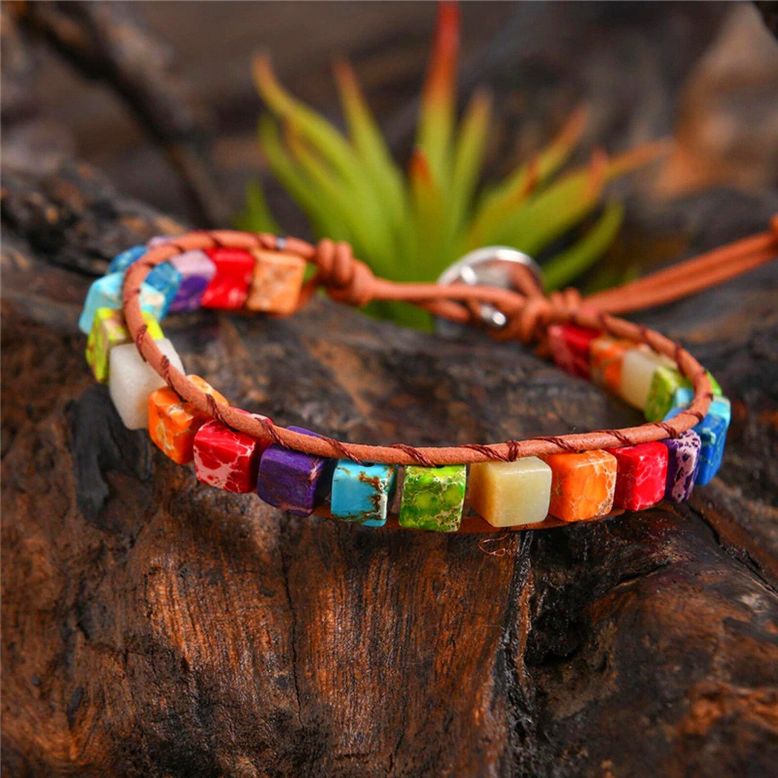 7 Chakra Bracelet / Yoga Bracelet / Meditation Charm / Natural Etsy