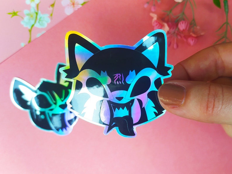 Angry Red Panda and Hyena Holo Stickers - Etsy
