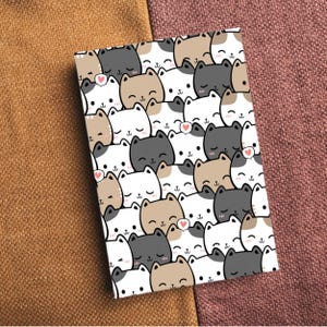 Cute Cartoon Cat Seamless Pattern For Cat Book Cover, Cat Mug, Cat Phone Case, Cat Pillow, Cat Bag
