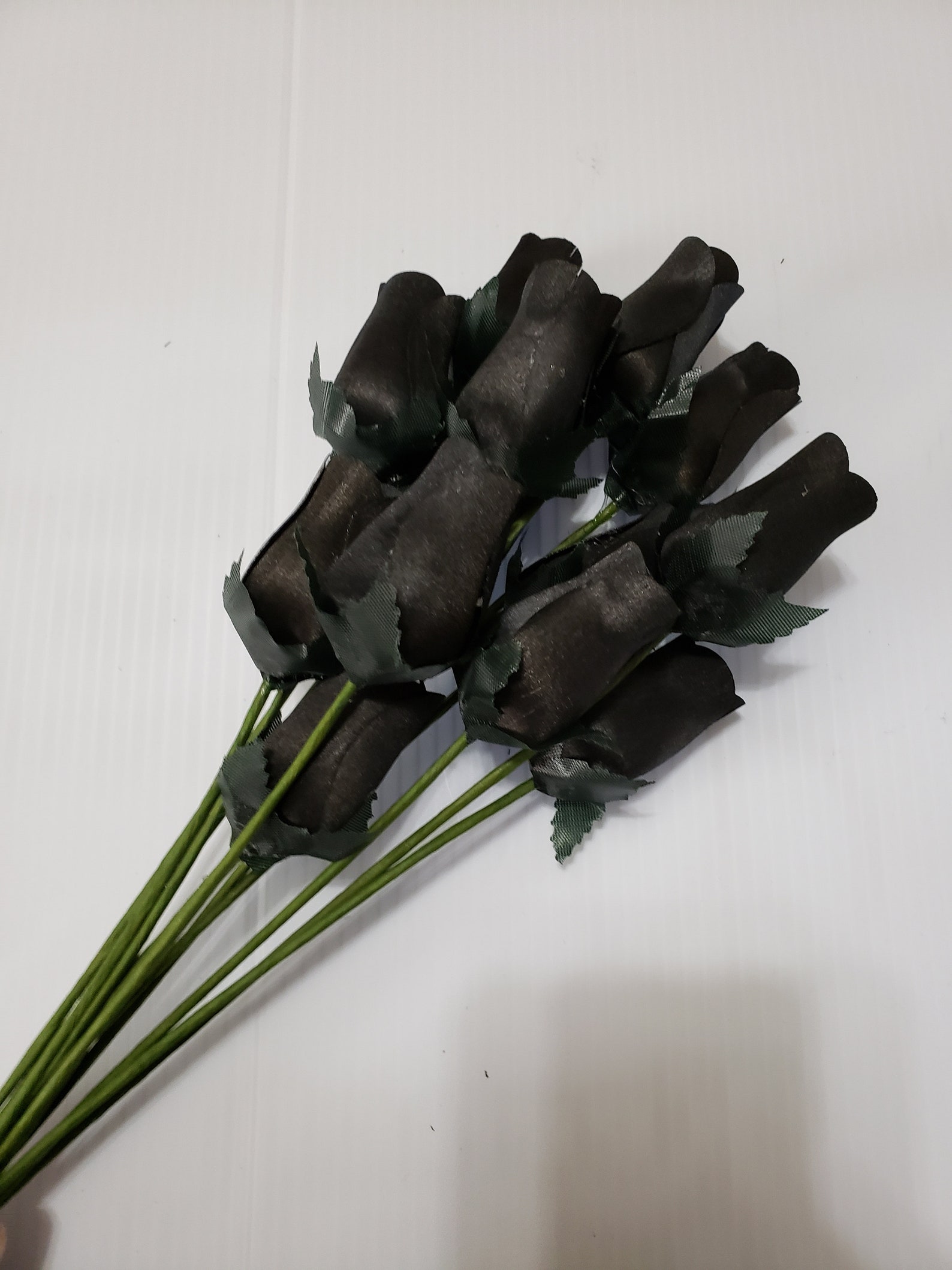 One Dozen Black Wooden Roses Etsy