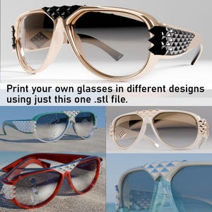 Montura de gafas de sol con diseño llamativo - Archivo de impresión .stl