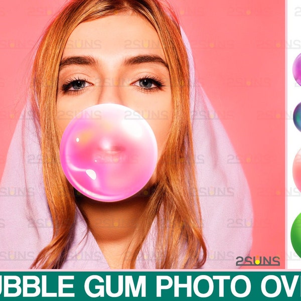 100 Bubble Gum Overlay, Foto Overlay, Clip Art, Bubblegum Photoshop Overlays, Bubblegum Clipart, Bubble Gum Png, Sommer Overlays