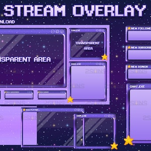 Pacote de sobreposição Kawaii Twitch, sobreposição de transmissão, sobreposição verde, sobreposição de webcam, painéis de sobreposição, sobreposições de pacote de transmissão, sobreposição de transmissão