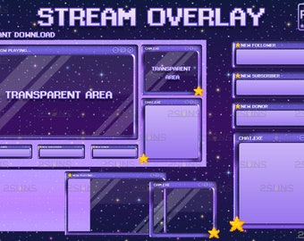 Kawaii Twitch-overlaypakket, stream-overlay, groene overlay, webcam-overlay, overlaypanelen, streampakket-overlays, streaming-overlay