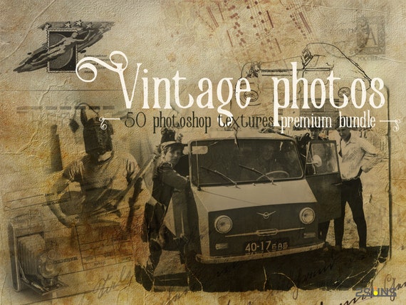 50 Premium Bundle Vintage photoshop textures, retro photos, digital vintage photos, Halloween overlay, clip art vintage, digital paper Il_570xn