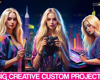 Custom BIG creative project, Professional photoshop service, Graphic design, custom retouching work, custom photo manipulation