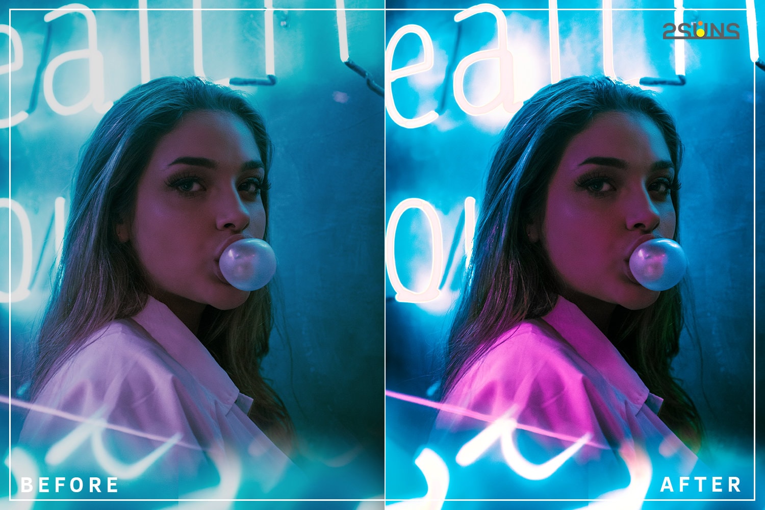 Lightroom mobile presets pink Neon presets & Lightroom Etsy