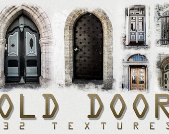 32 Old Door digital backdrop, Door Textures, Vintage door photo overlay, Door photoshop overlays, Wood background, Door photo textures