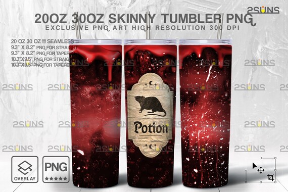 20oz Spooky Potion Skinny Tumbler Design, Sublimation Design PNG, Straight and Wrap Design, Halloween Blood png tumbler, 30oz Zombie Tumbler Il_570xn