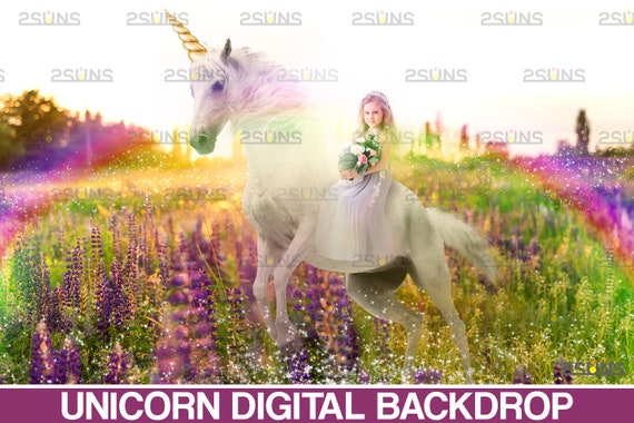 Unicorn backdrop & Flower backdrop, Photoshop overlay, Rainbow Unicorn overlay, lavender overlay, Horse backdrop, Halloween backdrop Il_570xn