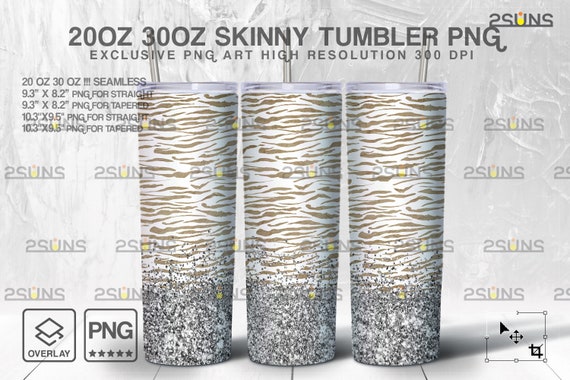 20oz Glitter Silver Fur Skinny Tumbler SEAMLESS Digital Design, Sublimation PNG Template, Straight and Wrap Design, 30oz Tapered Design Il_570xn