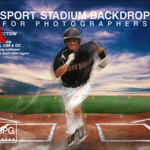 Honkbalachtergrond, digitale sportachtergrond, foto-overlay, sportachtergrond, softbalachtergrond, photoshop-sjablonen, honkbalveld