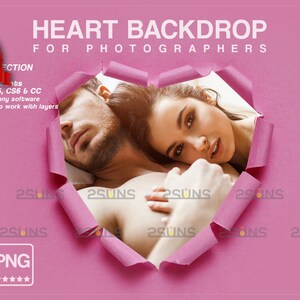 Sovrapposizione di carta strappata, sovrapposizioni di Photoshop per San Valentino, sovrapposizioni di matrimonio, sfondo a forma di cuore con effetto bokeh, sovrapposizioni di San Valentino, texture di carta