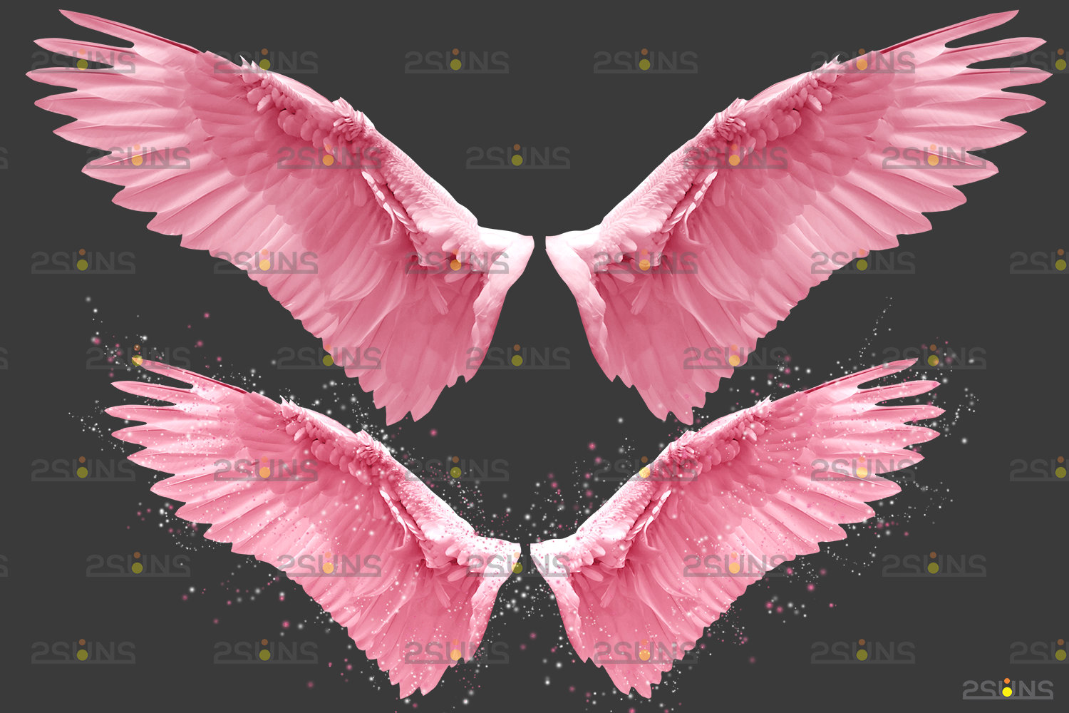Digital angel wings photoshop overlay: Pink angel wings png | Etsy