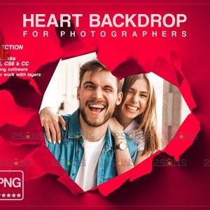 Zerrissenes Papier Overlay, Valentinstag Photoshop Overlays, Hochzeit Overlays, Bokeh Herz Hintergrund, Valentinstag Overlays, Papierstrukturen