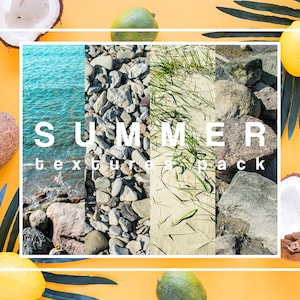 30 Summer photoshop overlays, Sea textures, Natural stone backdrops, Floral backdrop, Grass backdrop, Flower overlays, Fern overlay