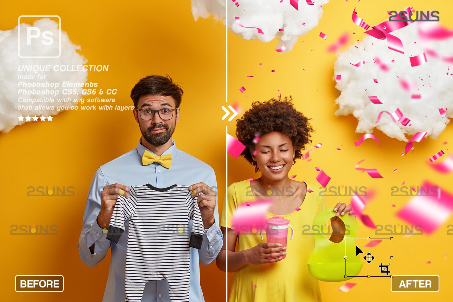 Gender Reveal Confetti Overlay & Confetti Gender Reveal Etsy UK