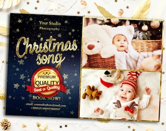 Christmas Mini Session Template, Marketing Board, photoshop overlays, photoshop template, Photo template, Christmas card