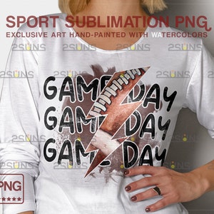 Lightning Game Day Football PNG, Sublimation Design, photo overlay, Football overlay, Printable Football season shirt, Sports Digital
