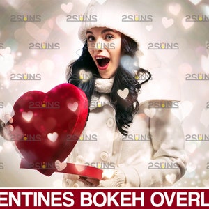 Valentinstag Photoshop Overlays, Bokeh Herzen, Valentinstag Foto Overlays, weht Herz png, fallendes Herz, Hochzeit Overlays, Liebe Overlays