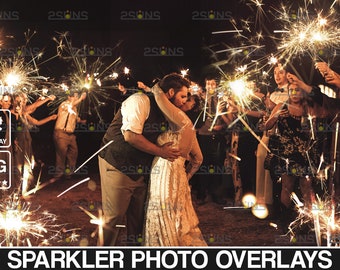 Wedding sparkler overlay, Photoshop overlay, Photoshop sparkler, Bokeh overlay, Digital gold overlay, Magic photo overlays, Sparkler overlay