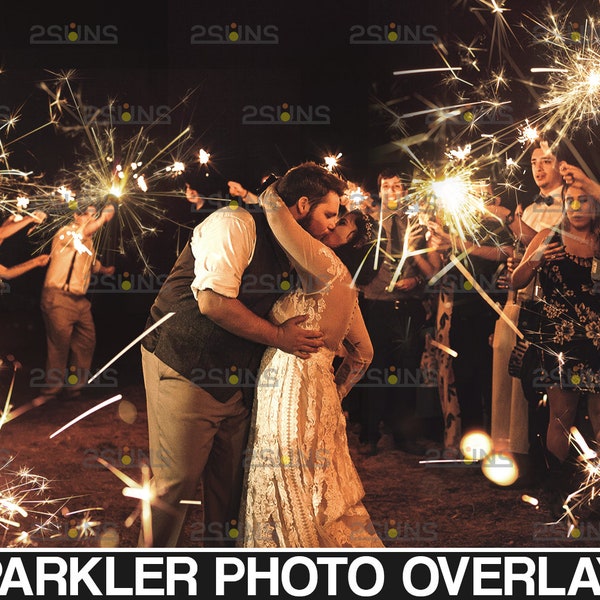 Wedding sparkler overlay, Photoshop overlay, Photoshop sparkler, Bokeh overlay, Digital gold overlay, Magic photo overlays, Sparkler overlay