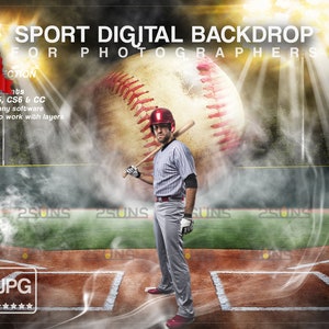 Honkbalachtergrond, digitale sportachtergrond, foto-overlay, sportachtergrond, softbalachtergrond, photoshop Sportsjablonen, honkbalveld