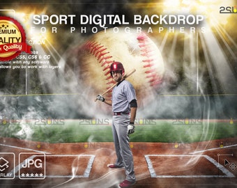 Baseball Backdrop, Sports Digital Background, photo overlay, Sports Backdrop, Softball backdrop, photoshop Sport Templates, Baseball field