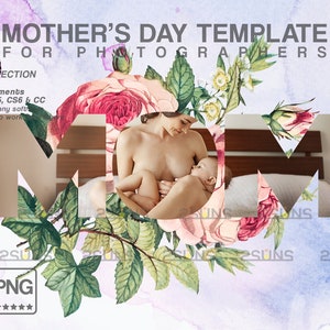 Mothers day cards template, Mothers day overlay, Mothers day cards, watercolor frames, Watercolor masks, Maternity photoshop overlays image 4