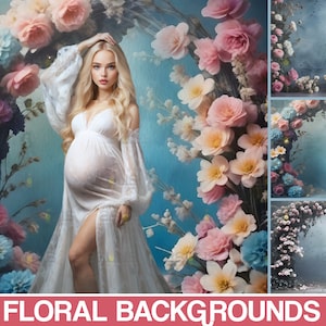 Floral Backgrounds, Digital Backdrop, Photo Overlay, Maternity Backdrop, Digital Floral Overlay, Newborn Studio Backdrop, Photoshop Overlays
