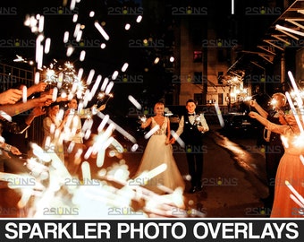 Wedding sparkler overlay, Photoshop overlays sparklers, Bokeh overlays, Digital gold overlays, Magic photo overlays, Sparkler overlays