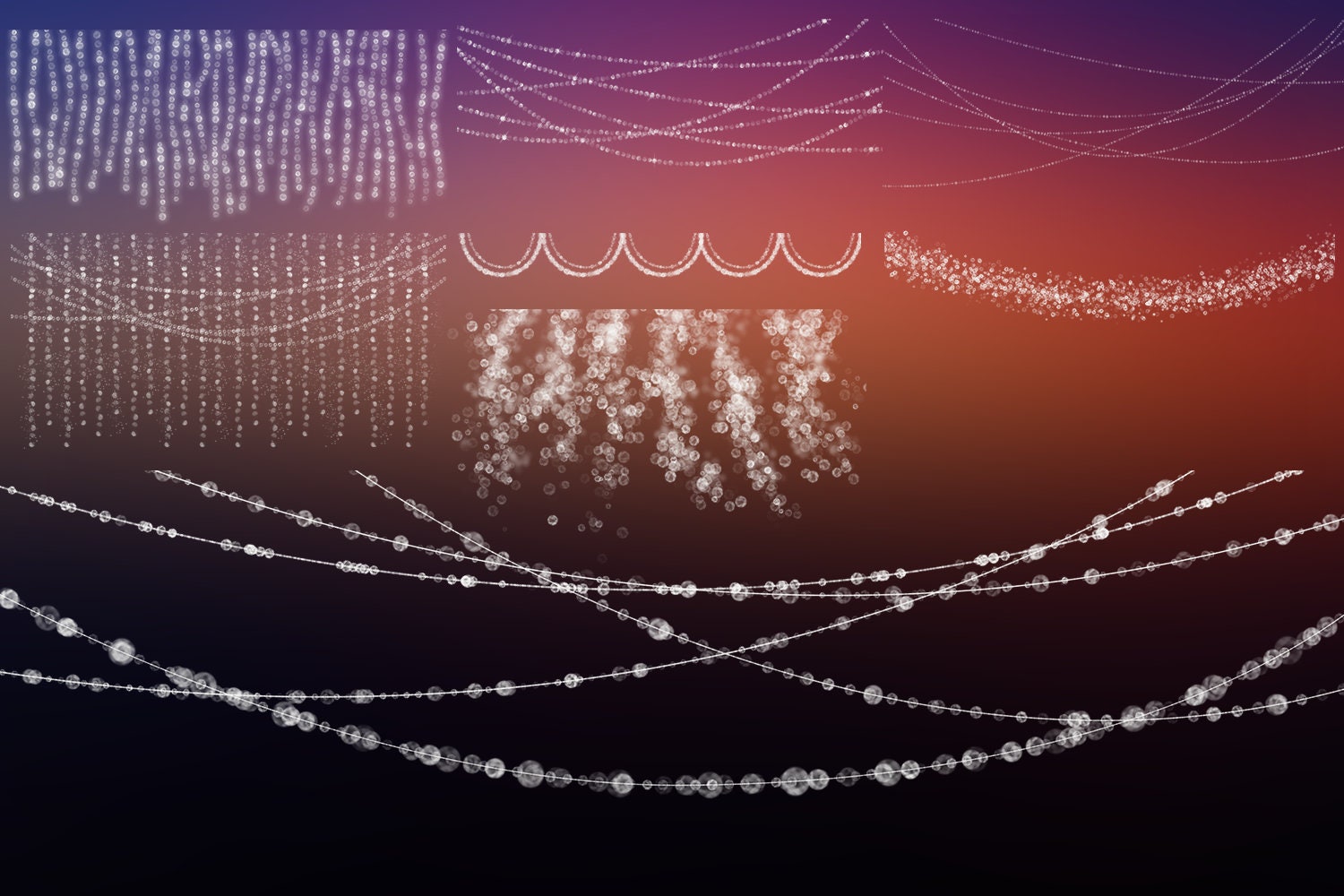 String lights overlay & overlay Christmas Etsy