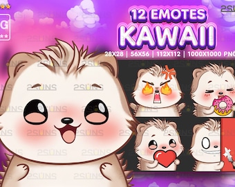 12 Hedgehog Chibi EMOTES, Twitch Emotes Pack, Smile Emotes Pack, Emotes For Streamer, Emotes Pack Discord, Cute Kawaii Chibi, Emoji PNG