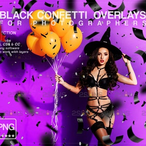 Halloween overlay, Black confetti overlay, Birthday party photo overlays, Photoshop overlays, Confetti transparent, Halloween confetti png