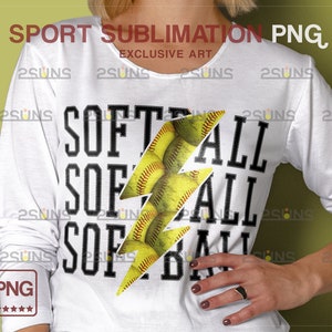 Softball PNG, Sublimation Design, photo overlay, Softball overlay, Printable Softball shirt, Sports Digital, Lightning bolt png Softball