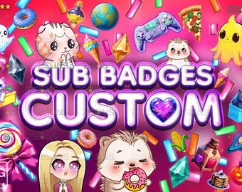Custom Sub badges for Twitch, Discord, Professional photoshop service, Graphic design, image edit, Twitch overlays, Badges For Streamer