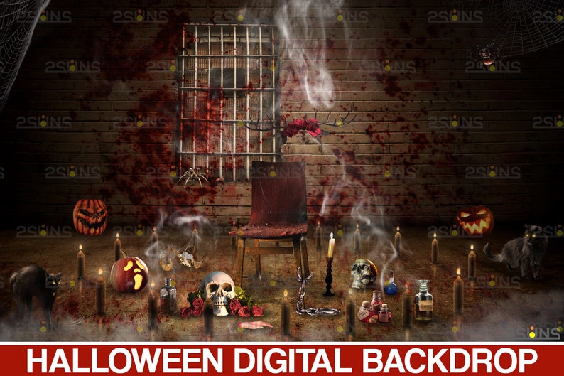 Witch ritual Photography backdrop Halloween photo prop Pumpkin backdrop Halloween Digital Backdrop /& Witch photoshop backdrop